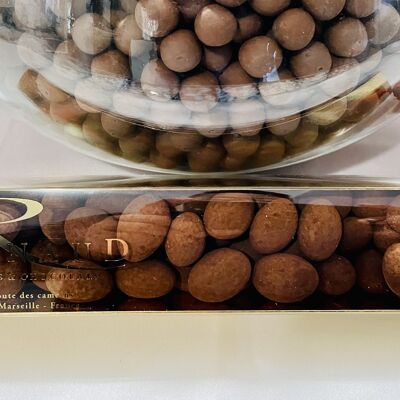 MANDORLE CARAMELLATE PLUMIER CON POLVERE DI CACAO GIANDUIA, IDEA REGALO DA OFFRIRE O FARE DA SÉ