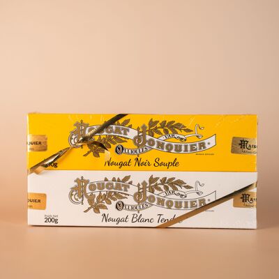 Scatola Torrone Natalizio - 200g - Morbido Bianco e Morbido Nero