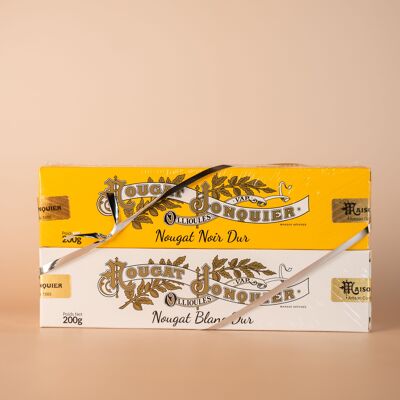 Coffret Nougat de Noël - 200g - Blanc dur et Noir dur