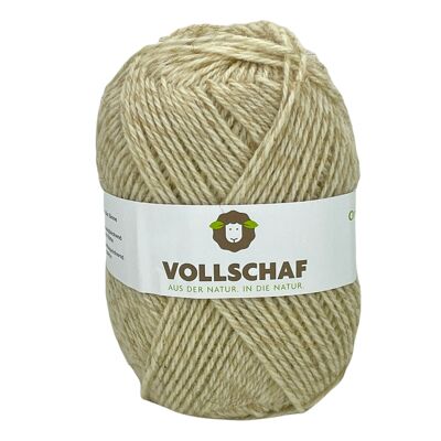 Innviertler Strickwolle 3fädig  -  Naturfarbe  -  beige/weiß (Norweger Stil)