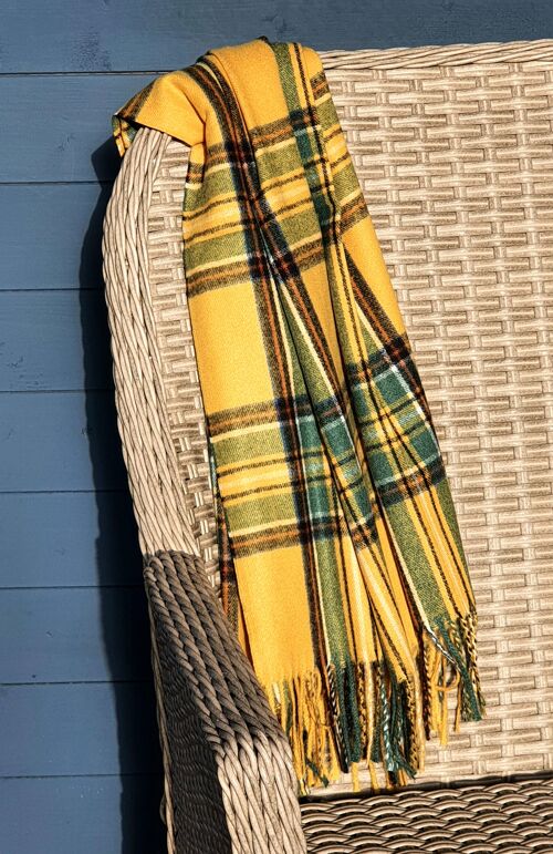 NEW Plaid / Tartan Blanket Scarf - Sunshine Yellow