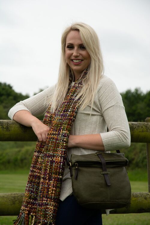 Chunky Tweed Scarf - Ginger Plum