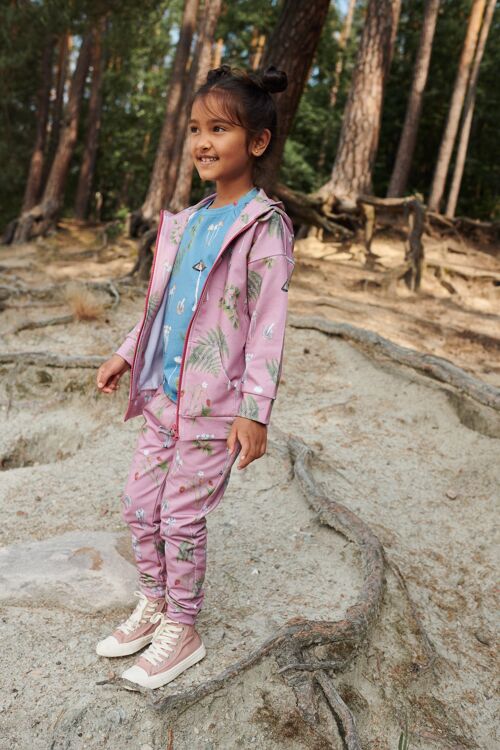 Kids Hoodie - Mushrooms and Wild Strawberry - Pink