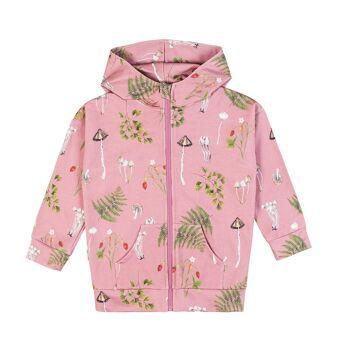 Sweat à Capuche Enfant - Champignons et Fraise des Bois - Rose 2