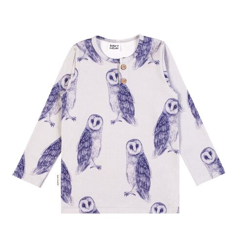 Kids Longsleeve - Barn Owl - Gray