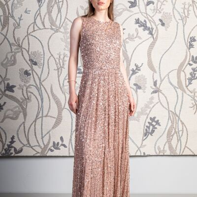 LuvForever Handmade Rose Sequin Embellished Maxi Dress