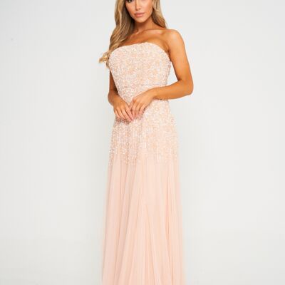 Long One Sleeve One Shoulder Side Split Sequin Maxi Dress