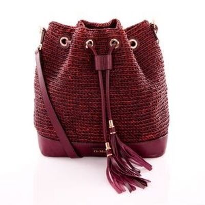 Hand Made Waxed Rope Handbag with Leather Straps