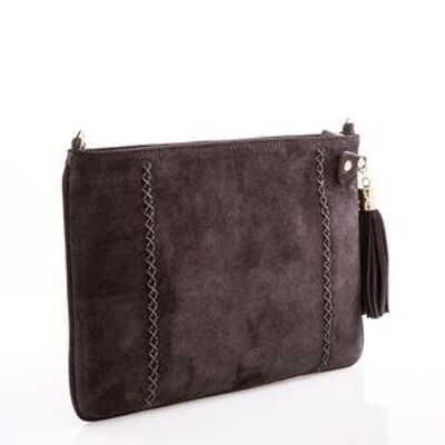 Suede Leather Clutch Evening Bag