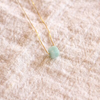 Gold necklace with Amazonite pendant