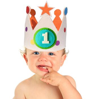 Couronne d'anniversaire avec figurines détachées | chapeau d'anniversaire | bébé | 0 à 10 ans | chiffres lâches | cadeau de maternité 1