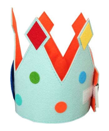 Couronne d'anniversaire avec figurines détachées | chapeau d'anniversaire | roi de la couronne | bébé | 0 à 10 ans | bleu | cadeau de maternité 7