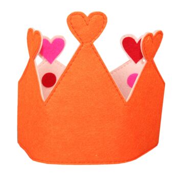 Couronne d'anniversaire en feutre avec chiffres | chapeau d'anniversaire | princesse héritière | bébé | 0 à 10 ans | décoration coeurs | cadeau de maternité 8