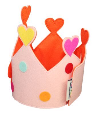 Couronne d'anniversaire en feutre avec chiffres | chapeau d'anniversaire | princesse héritière | bébé | 0 à 10 ans | décoration coeurs | cadeau de maternité 4