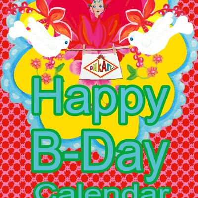 Calendario de cumpleaños | calendarios de cumpleaños | arte del calendario de cumpleaños | calendario alegre | calendario de cumpleaños