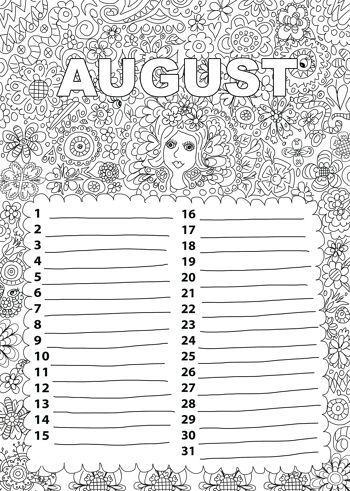 Livre de coloriage du calendrier d’anniversaire | calendrier d'anniversaire | livre de coloriage pour adultes | livre de coloriage 4