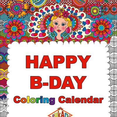 Livre de coloriage du calendrier d’anniversaire | calendrier d'anniversaire | livre de coloriage pour adultes | livre de coloriage