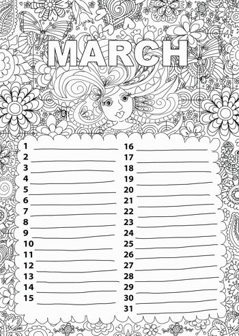 Livre de coloriage du calendrier d’anniversaire | calendrier d'anniversaire | livre de coloriage pour adultes | livre de coloriage 3