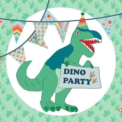 Einladung Kinderparty | Einladungskarten | Geburtstagseinladungsparty | Partyzeit | Dino | Einladungen | 20 Teile