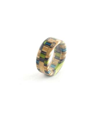 Bague en bois vert pour planches à roulettes recyclées 1