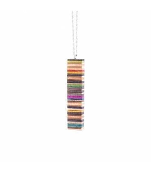 Womans pendant necklace - Recycled Skateboard Bar Pendant