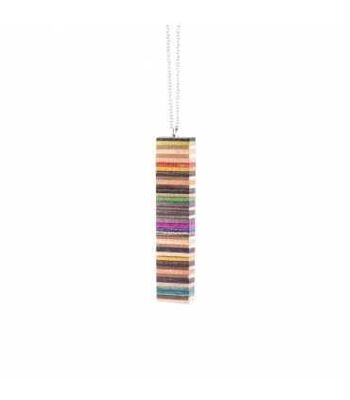 Collier pendentif femme - Pendentif barre de planche à roulettes recyclée 1