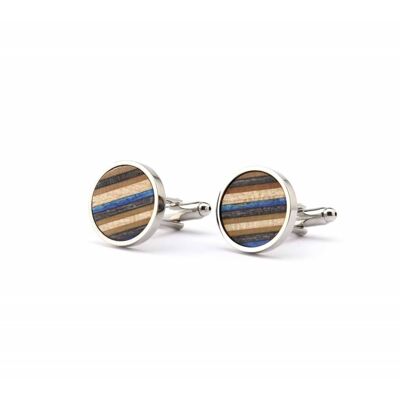 Blue Recycled Skateboards Cufflinks