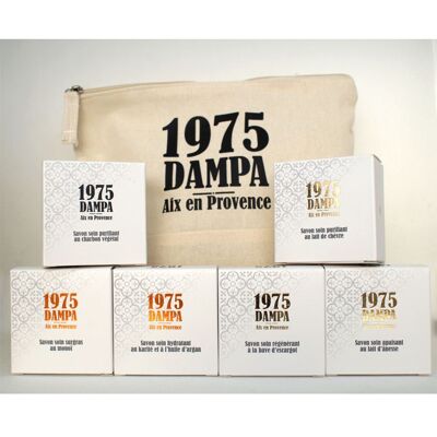 coffret cosmétique 6 savons masques et trousse 100% coton