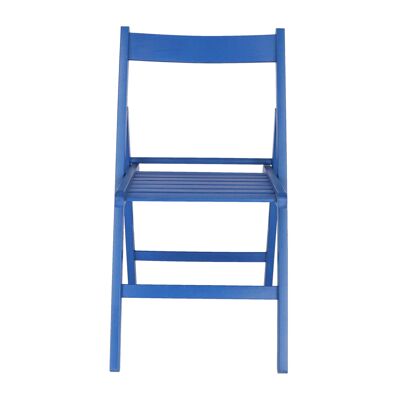 SILLA BAS AZUL PLEGABLE EN MADERA DE HAYA 43X47X79