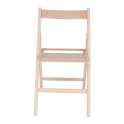 SILLA BAS SIN BARNIZ PLEGABLE EN MADERA DE HAYA 43X47X79