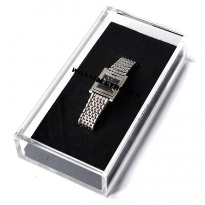 Silver reversible watch