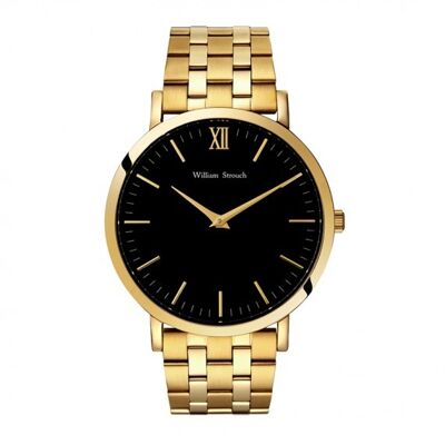 Gold and black watch
