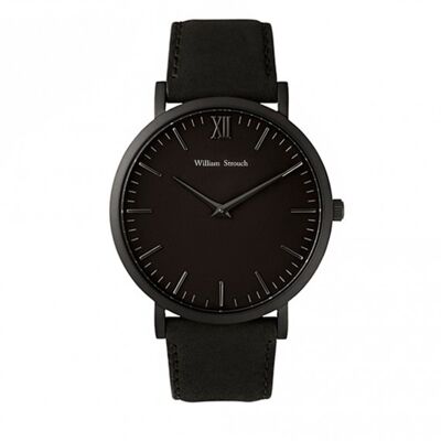 Black leather watch