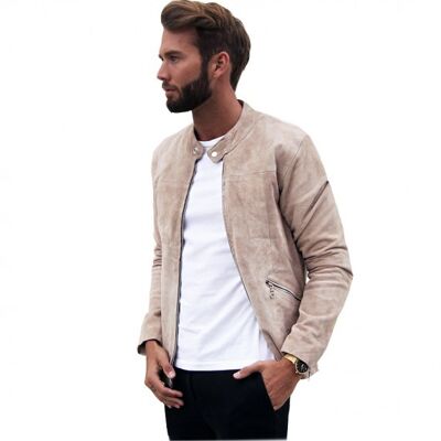 Beige suede jacket