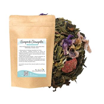 Escapade Champêtre, Blend de thé blanc et vert floral — Violette et framboise - 50g 2