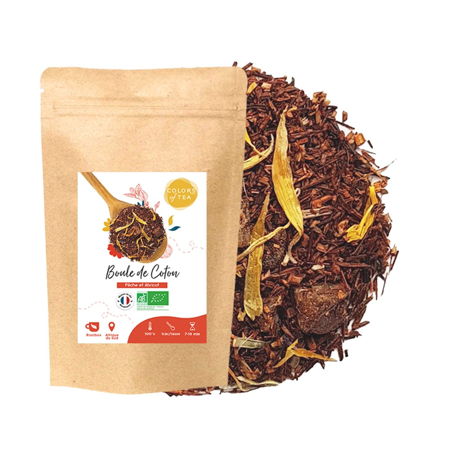 Batuffolo di cotone, Rooibos Fruttato - Pesca e Albicocca - 100g