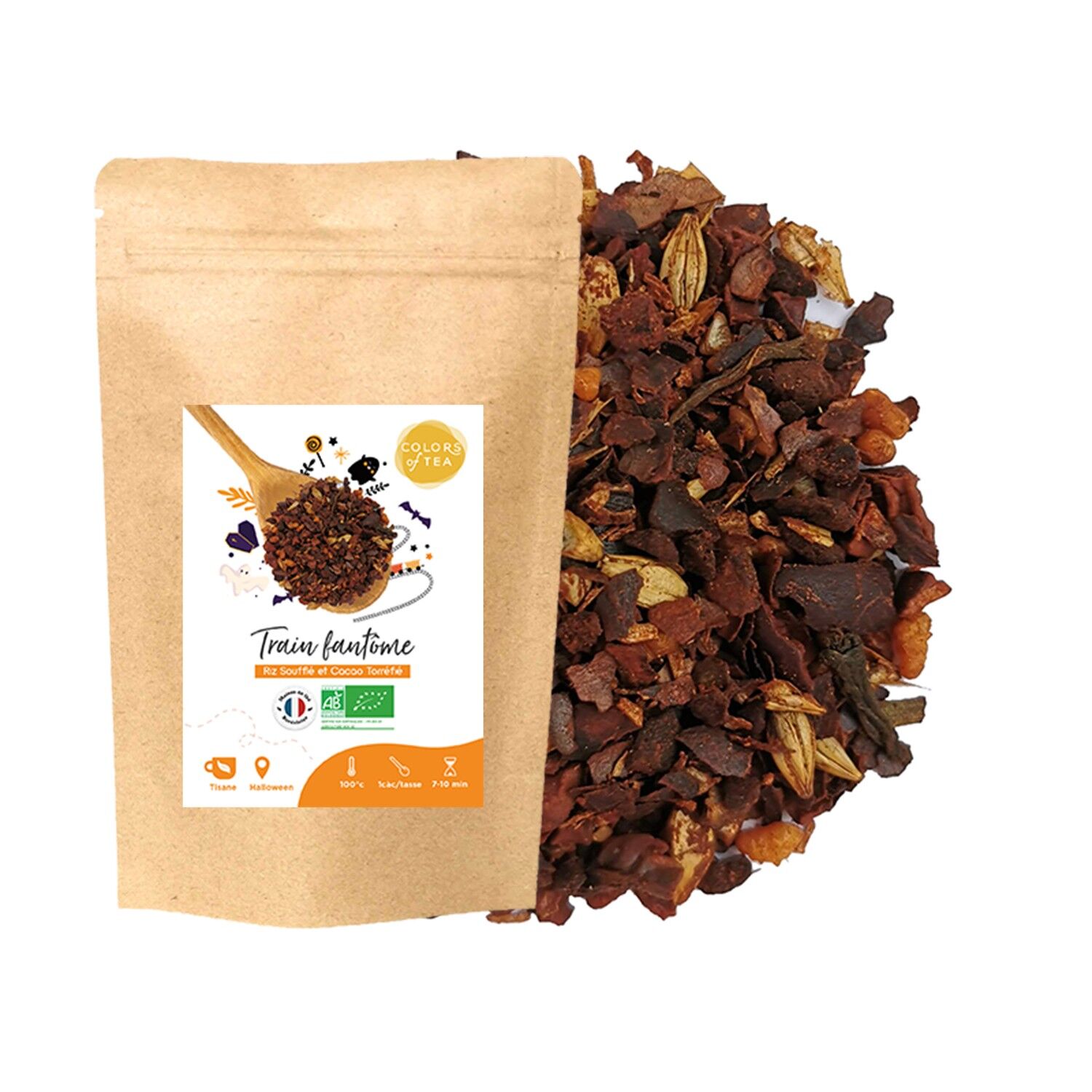 Geisterbahn, Gourmet Kräutertee - Puffreis und gerösteter Kakao - 500g