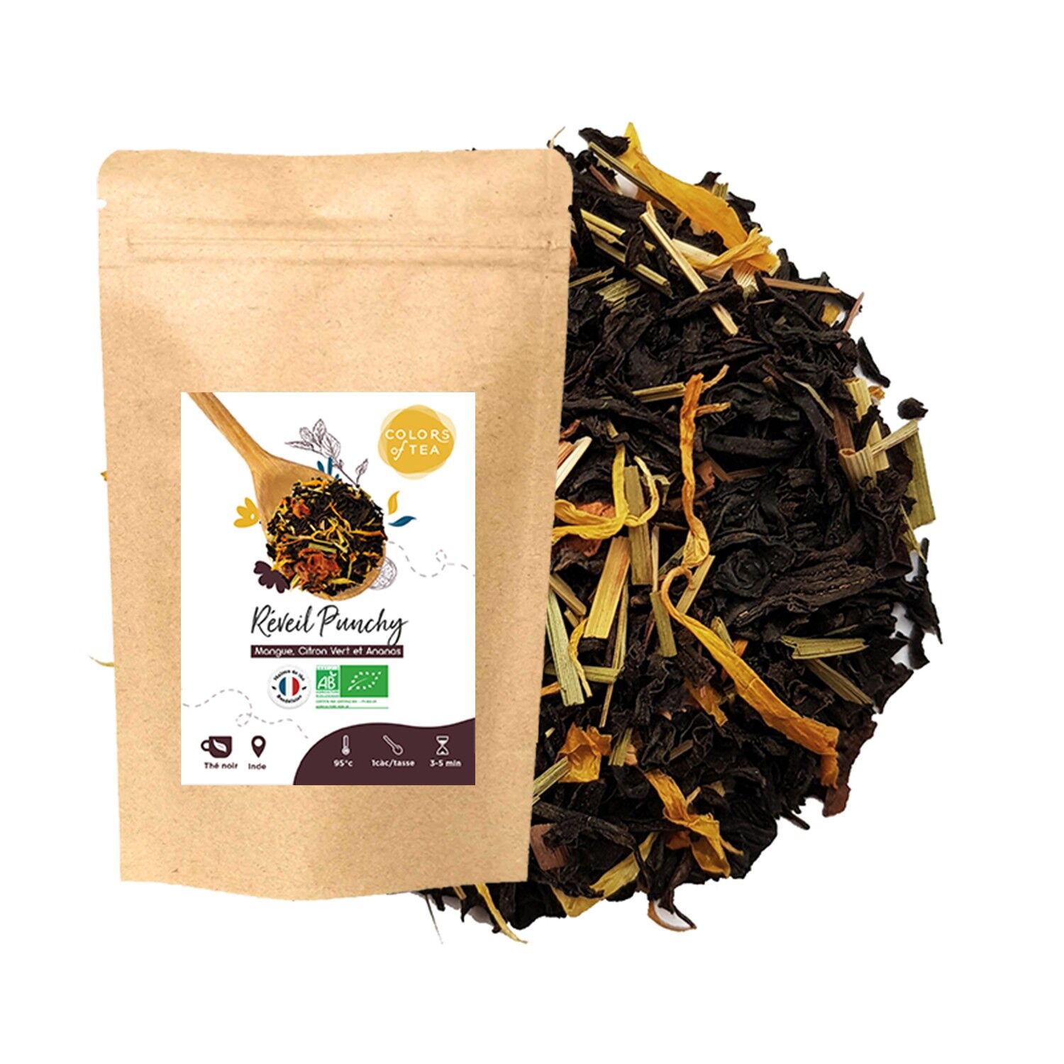 Sveglia grintosa, Tè nero esotico - Mango, lime e ananas - 100g