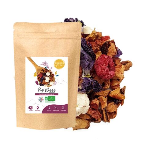 Pop Wizzz, Tisane gourmande - Framboise et caramel - 500g