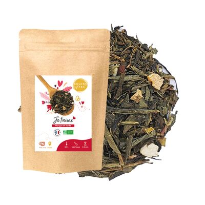 "I love you", ORGANIC fruity green tea - Mango and vanilla - 50g