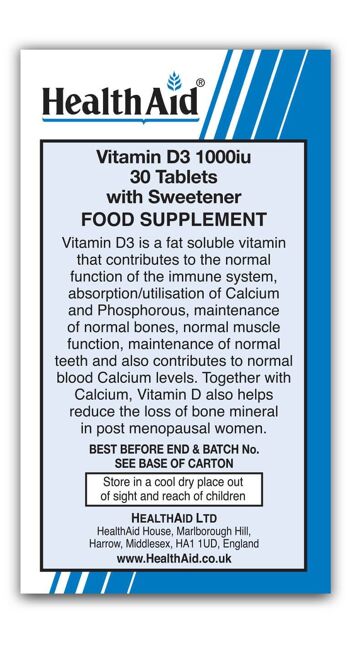 Comprimés de vitamine D3 1000iu - 120 comprimés 2