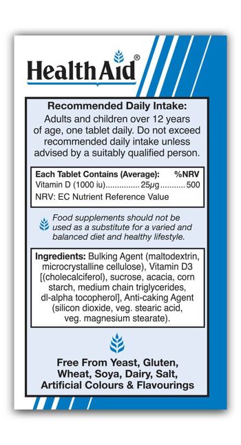 Comprimés de vitamine D3 1000iu - 120 comprimés 3