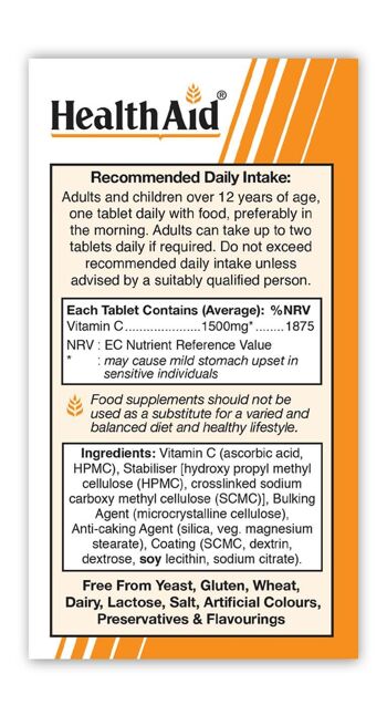 Vitamine C 1500mg Comprimés Libération Prolongée - 30 Comprimés 2