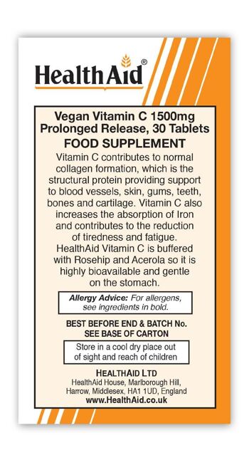 Vitamine C 1500mg Comprimés Libération Prolongée - 30 Comprimés 3