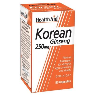 Cápsulas de 250 mg de ginseng coreano
