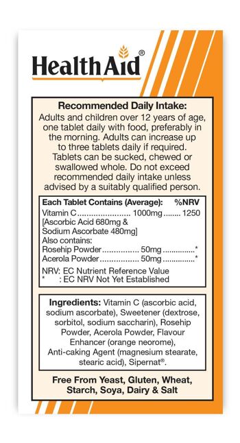 Vitamine C 1000mg Comprimés à Croquer - 30 Comprimés 3