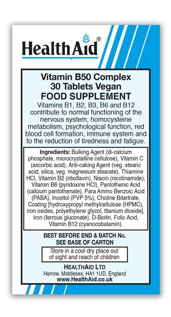 Comprimés de complexe de vitamine B50 2