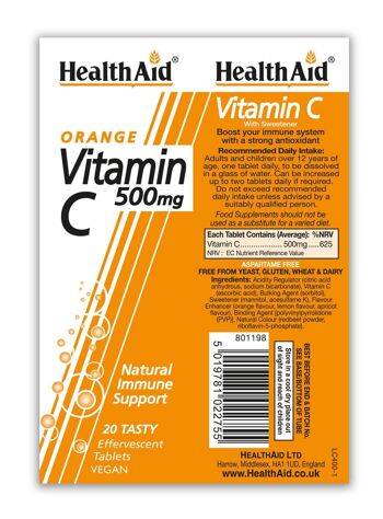 Vitamine C 1000mg - Comprimés Effervescents (Saveur Orange) 2