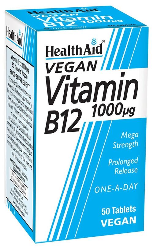 Vitamin B12 (Cyanocobalamin) 1000µg Tablets - 50 Tablets