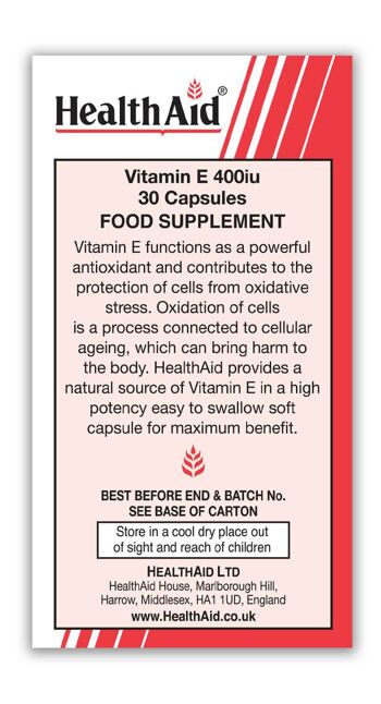 Vitamine E 400iu Vegicaps - 60 Capsules 3